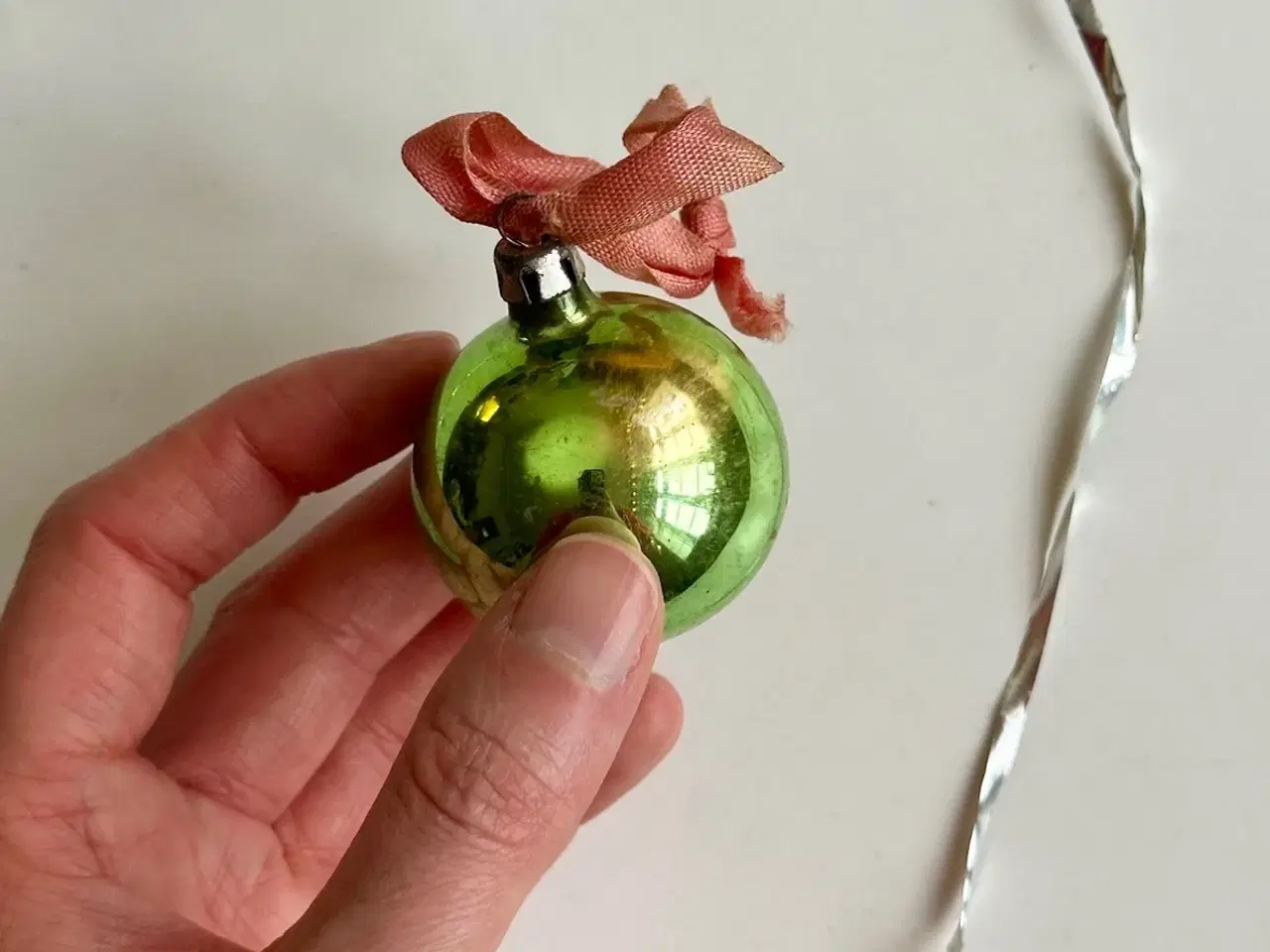 Billede 2 - Gammel julekugle, lille grøn