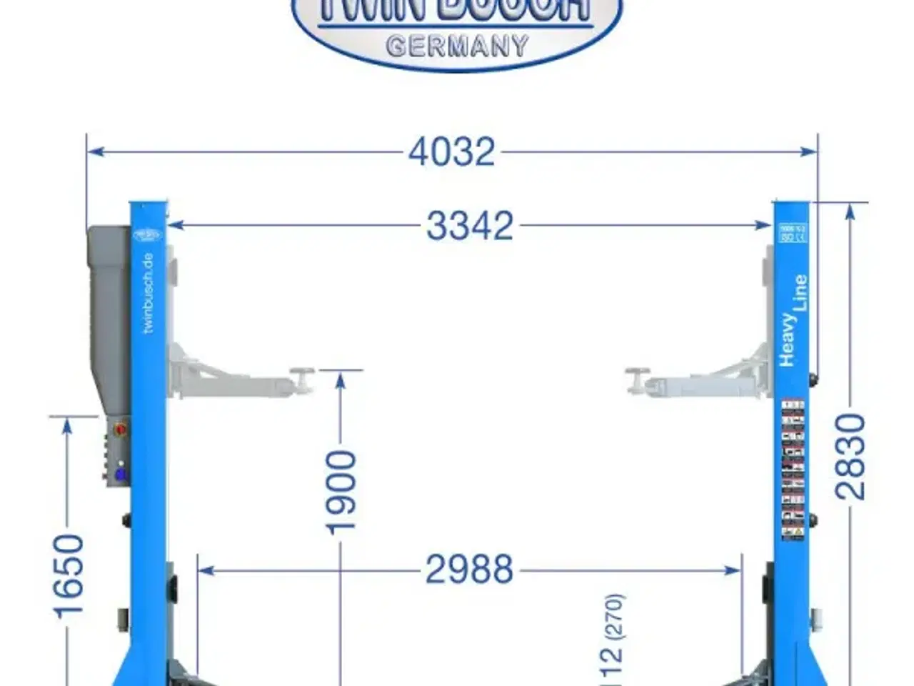 Billede 12 - 2 søjlet lift TW250 HEAVY-LINE 5000 kg 