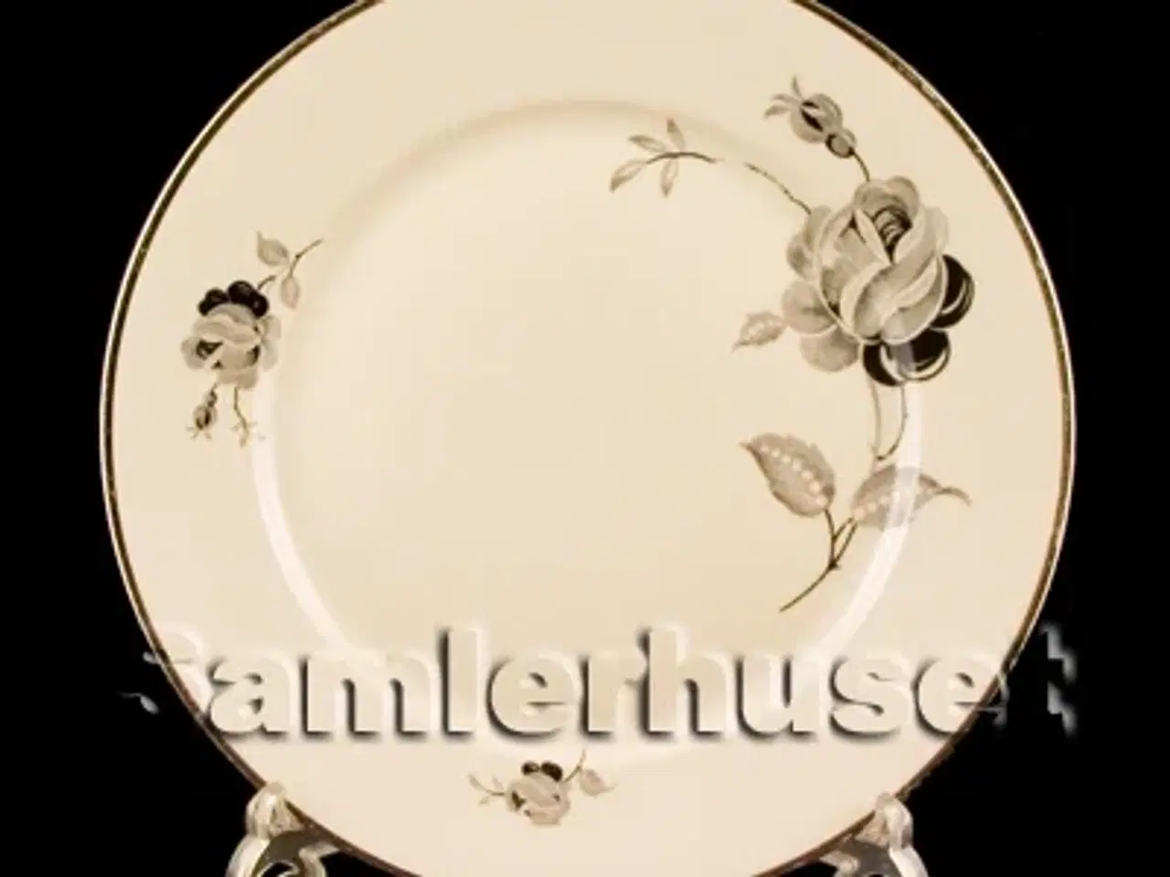 Billede 1 - Sort Rose Tallerken Flad 24½ cm.