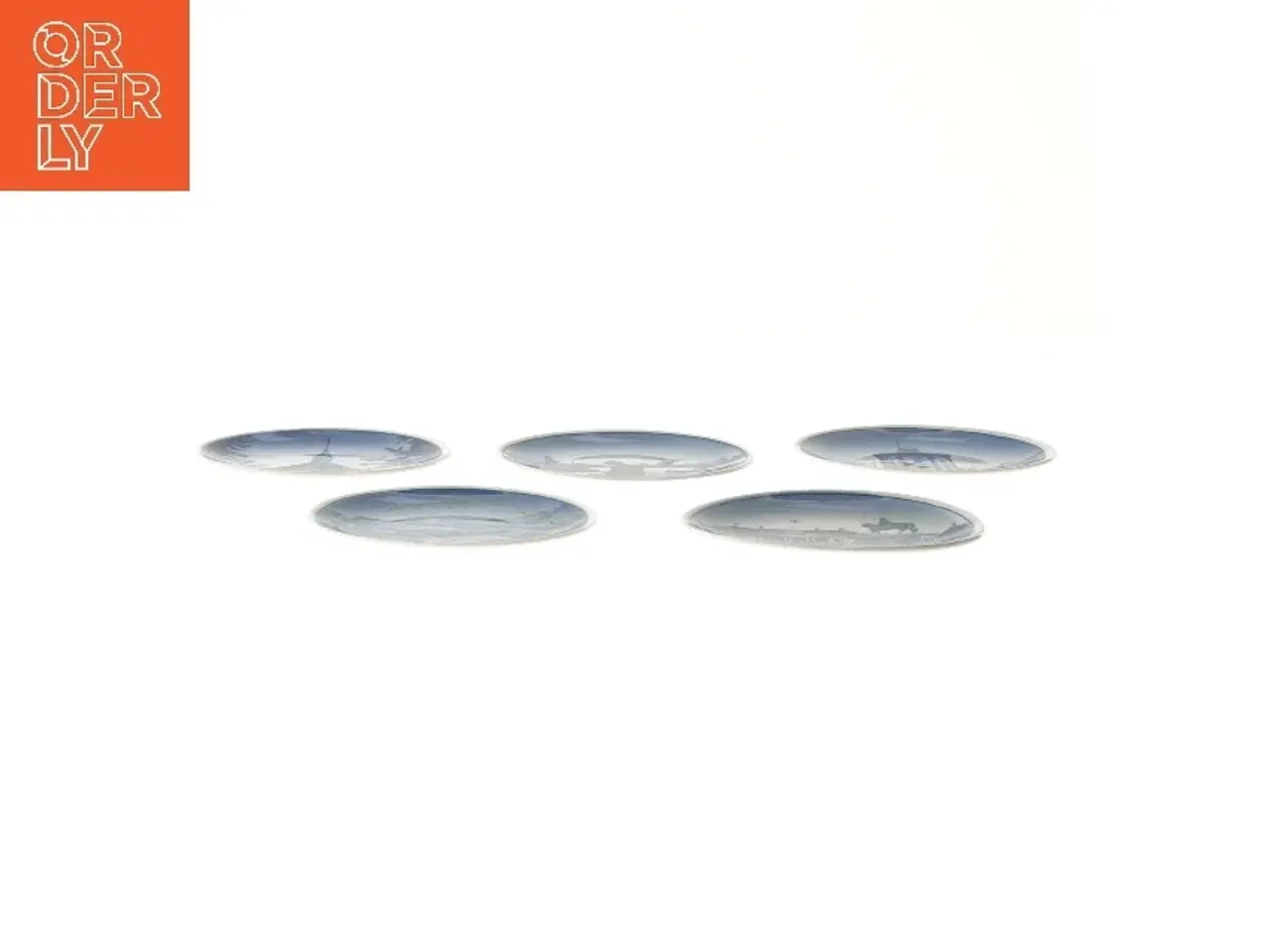 Billede 2 - Blå porcelænsplatter (str. 2 stk Ø 8 cm)