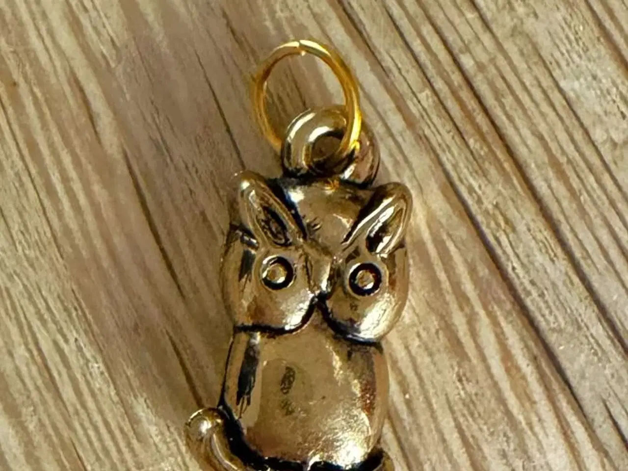 Billede 1 - Gylden ugle til din halskæde