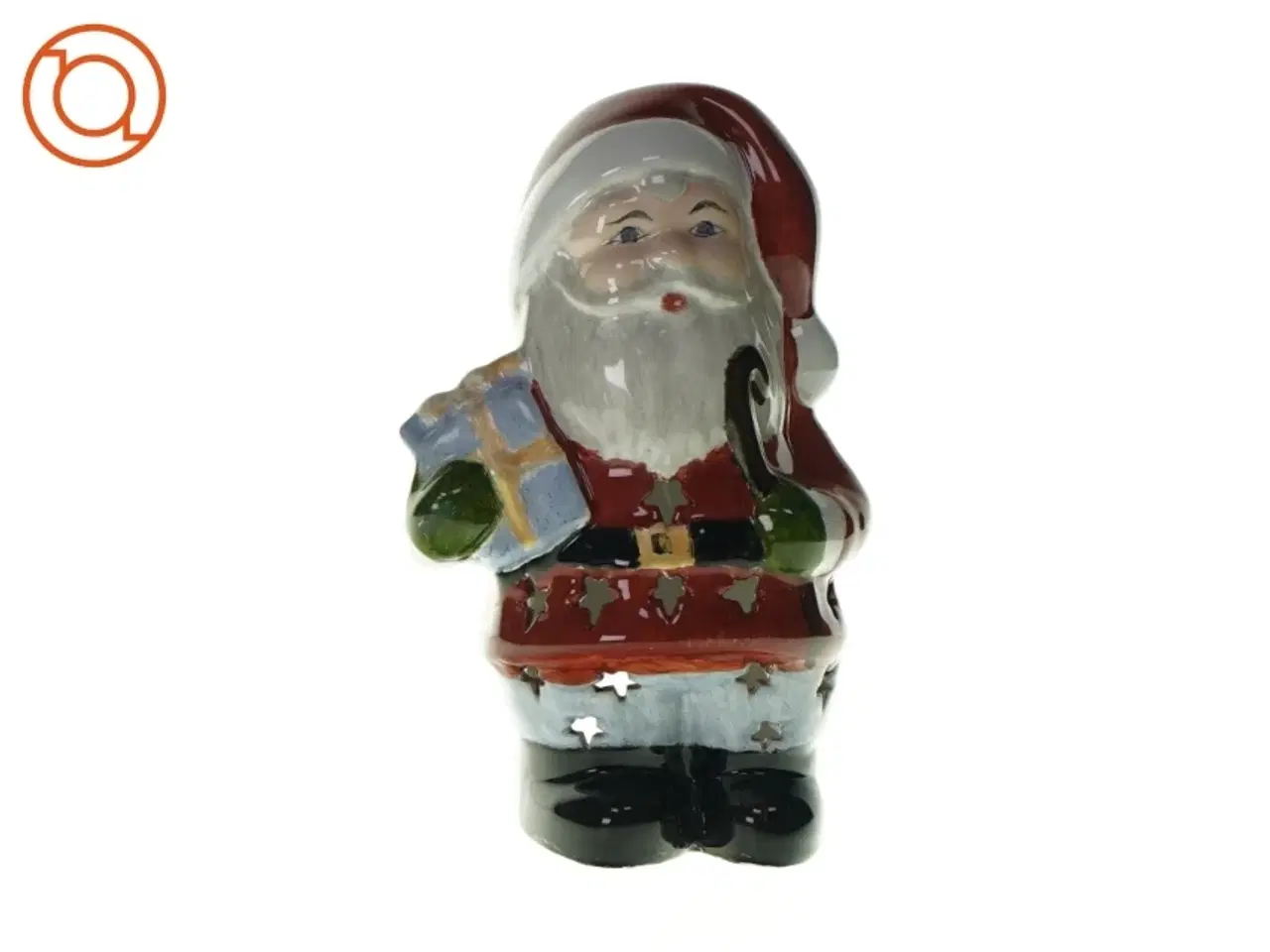 Billede 1 - Dekorativ julemandsfigur med lys fra Ukendt (str. LB 25x9cm)