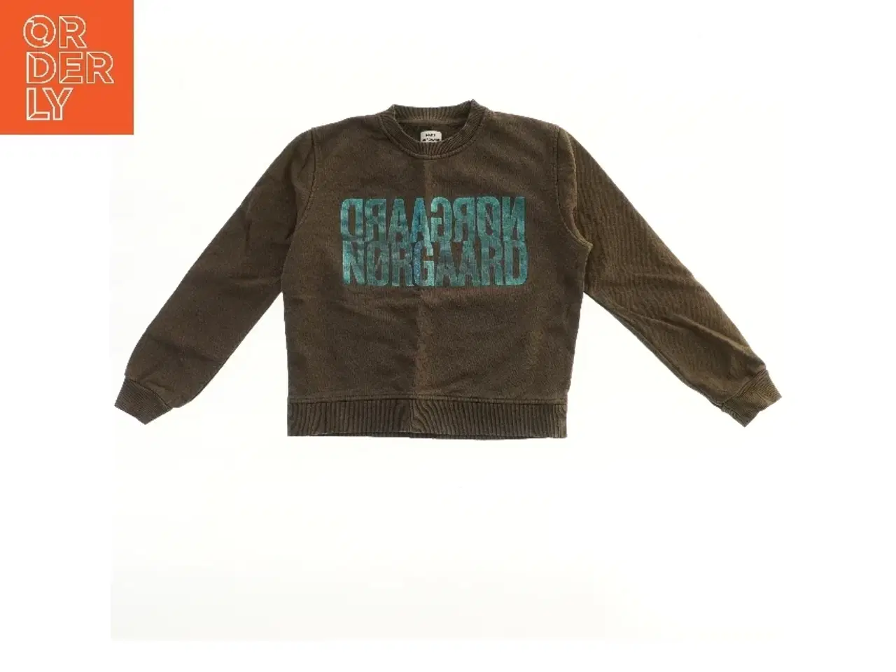Billede 1 - Brun sweatshirt med grafik tryk fra Mads Nørgaard (str. 140)