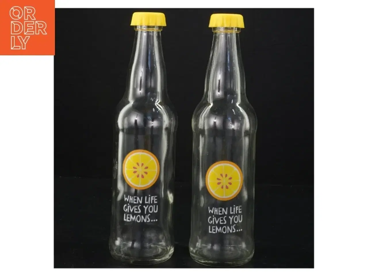 Billede 1 - Dekorative citronsodavandsflasker med tekst (str. 23 x 6 cm)