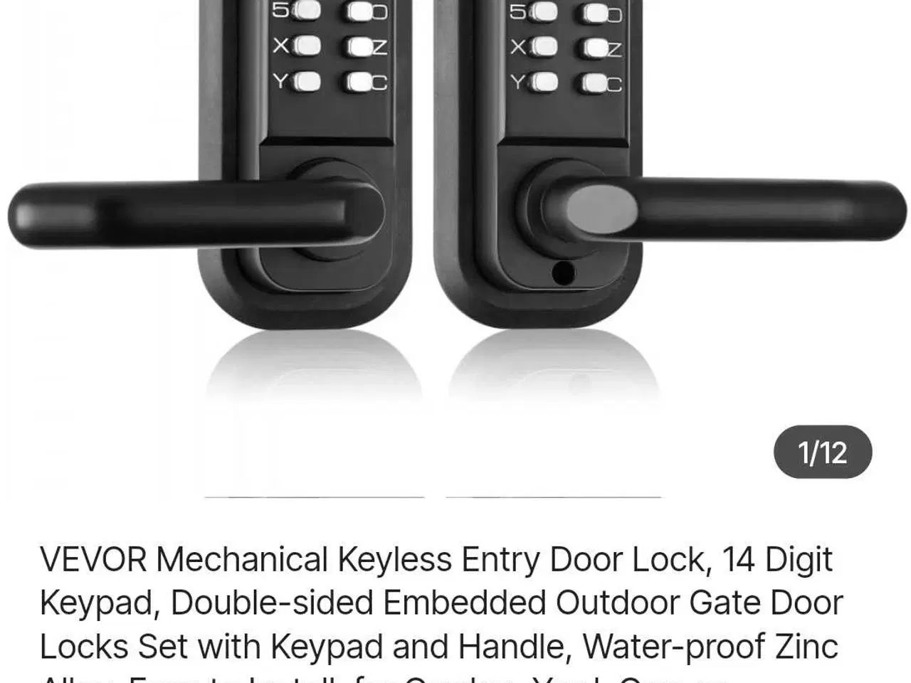 Billede 1 - Dørgreb med mekanisk kodelås 