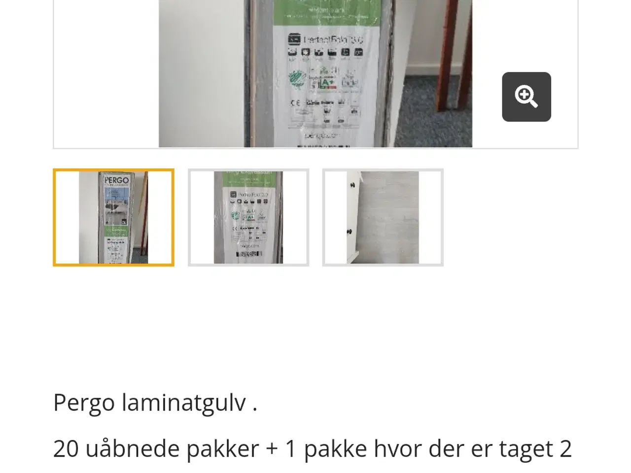 Billede 1 - Laminatgulv nye, 20 uåbnede pakker 