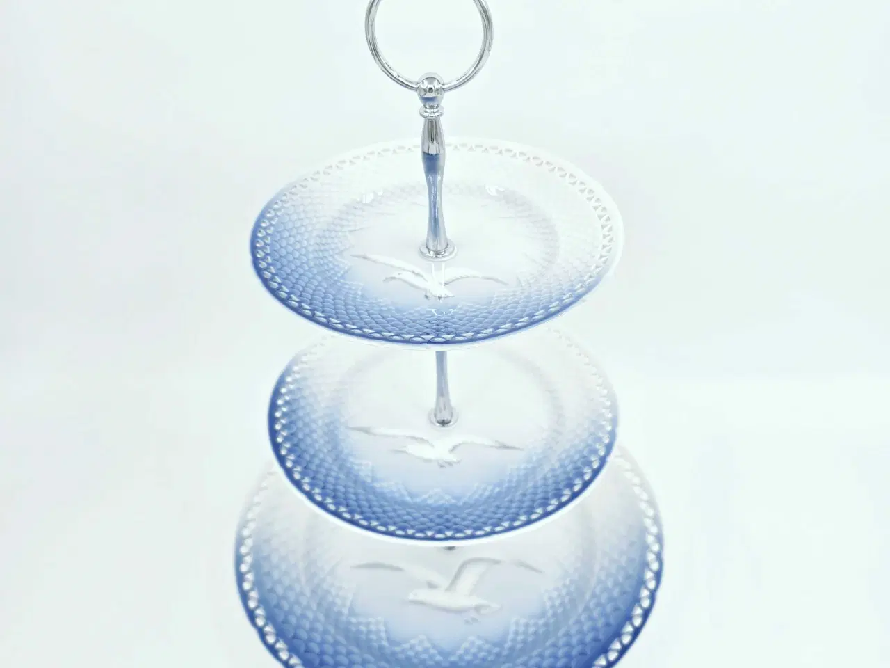 Billede 6 - Mågestel 3 etagers opsats uden guldkant Porcelæn 