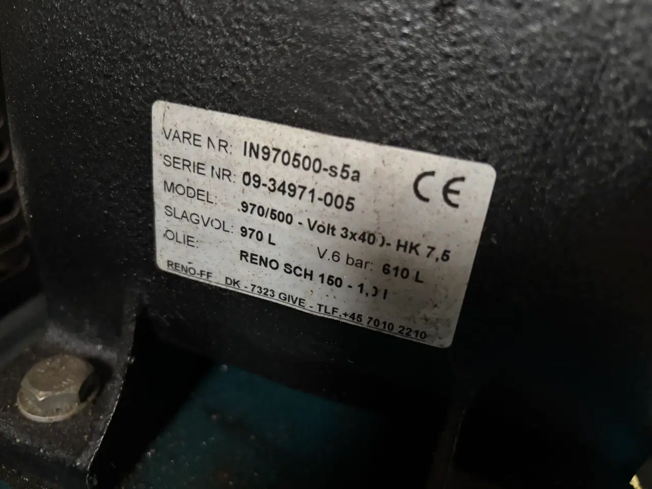 Billede 5 - Luftkompressor 500liter 7.5 hk Reno FF