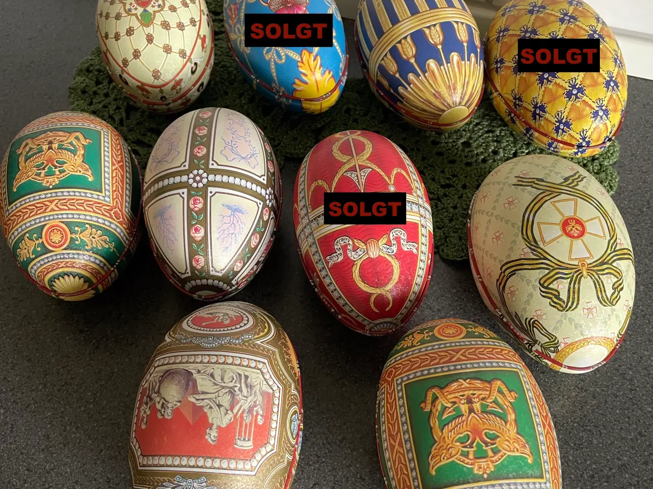 Billede 1 - 7 Fabergé æg i metal, pris pr. stk.