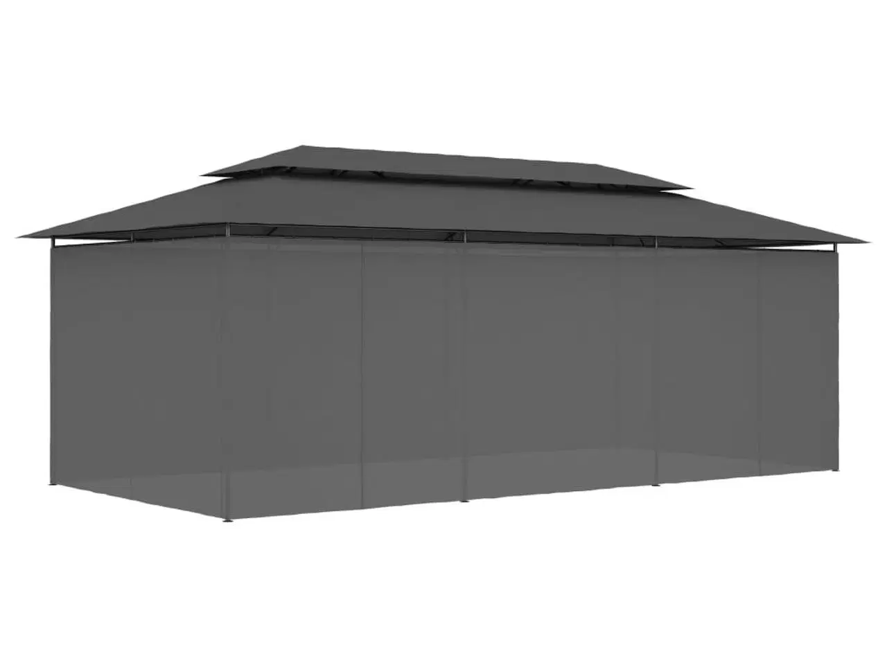 Billede 6 - Pavillon med gardiner 600x298x270 cm antracitgrå