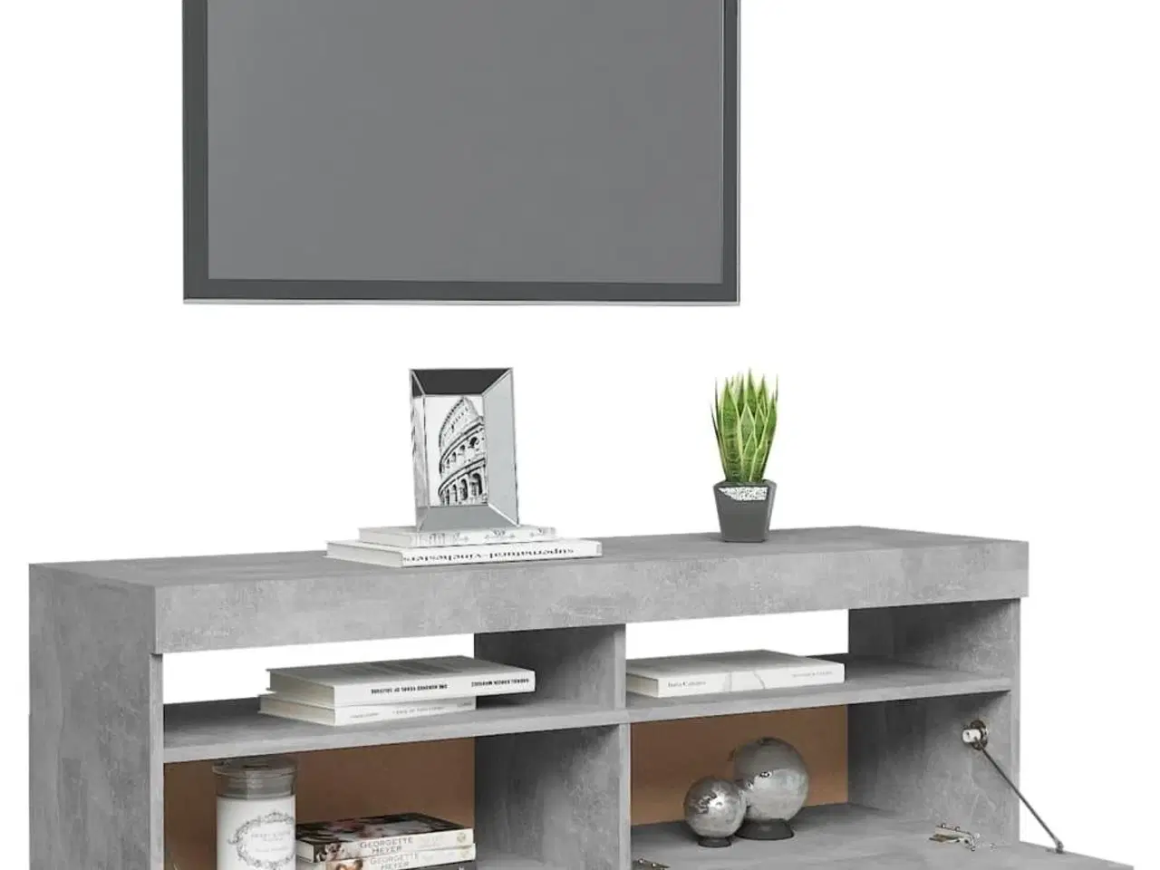 Billede 6 - Tv-bord med LED-lys 120x35x40 cm betongrå