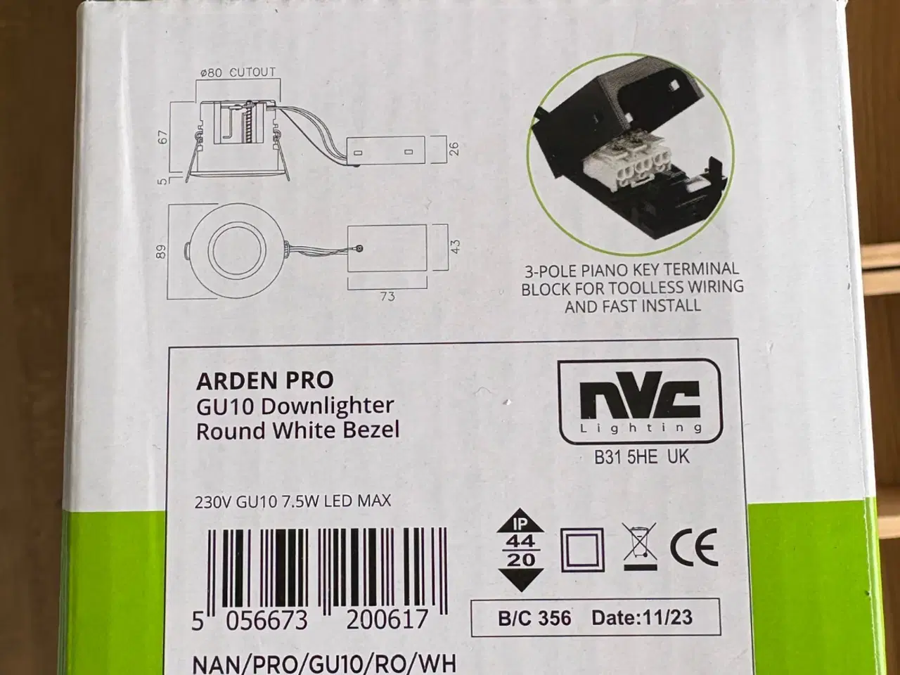 Billede 5 - Indbygningsspots - mat hvid - NVC Arden Pro