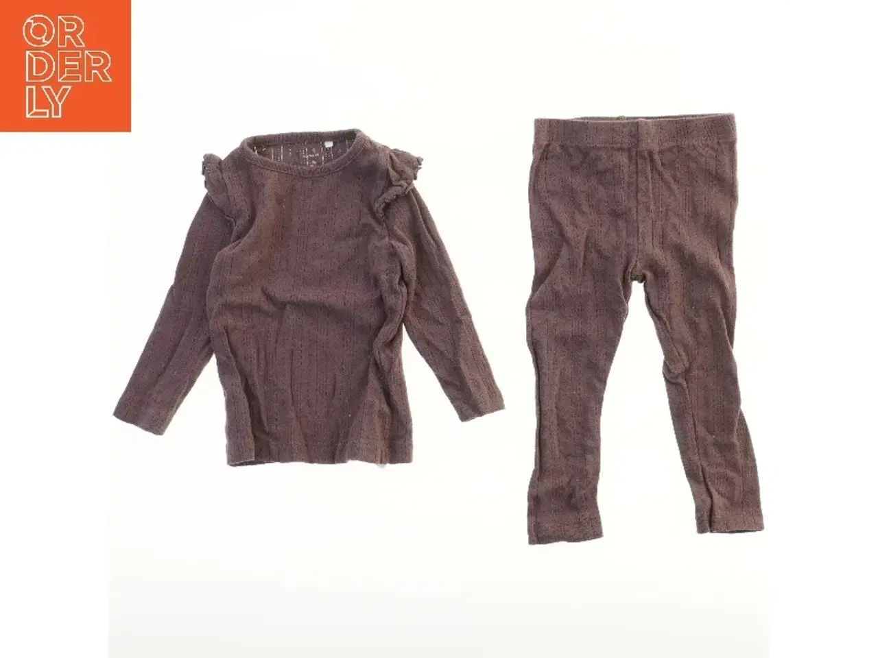 Billede 1 - Brunt børnesæt med bluse og leggings fra Name It (str. 86)