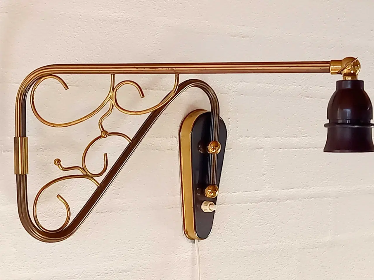 Billede 3 - Svingarmslampe i messing 