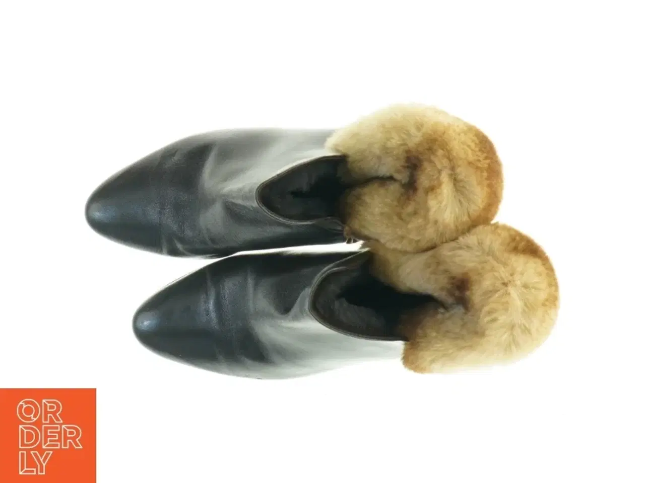Billede 3 - Mørkebrune læderstøvler med pelskant (str. 37)