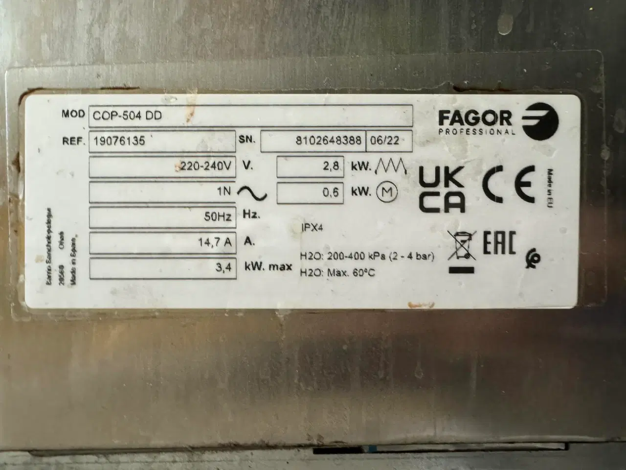 Billede 6 - Opvasker *(STADIG GARANTI)* fra Fagor m. Bwt beh.