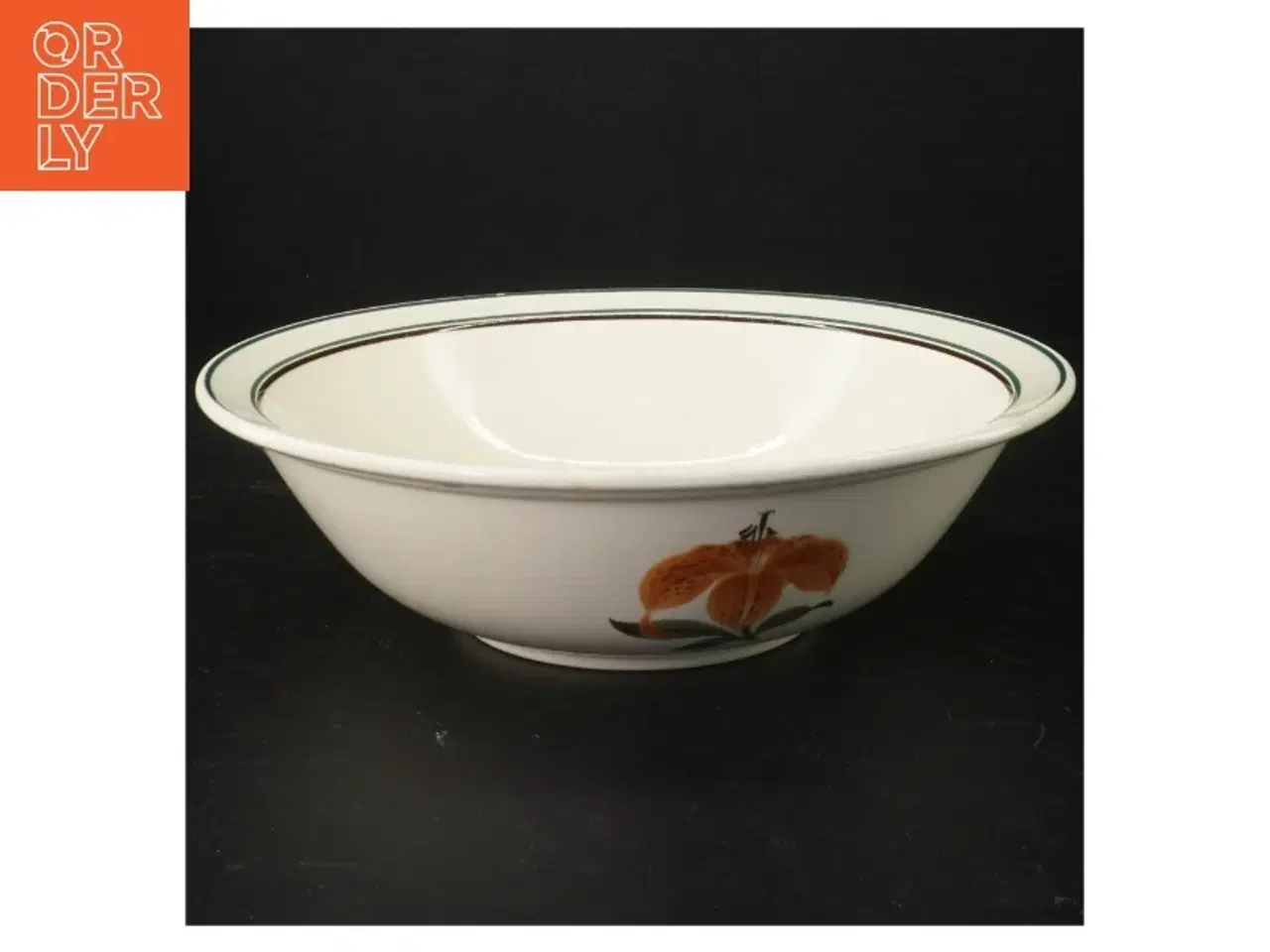 Billede 1 - Porcelænsskål med blomstermotiv (str. Ø 24 cm)