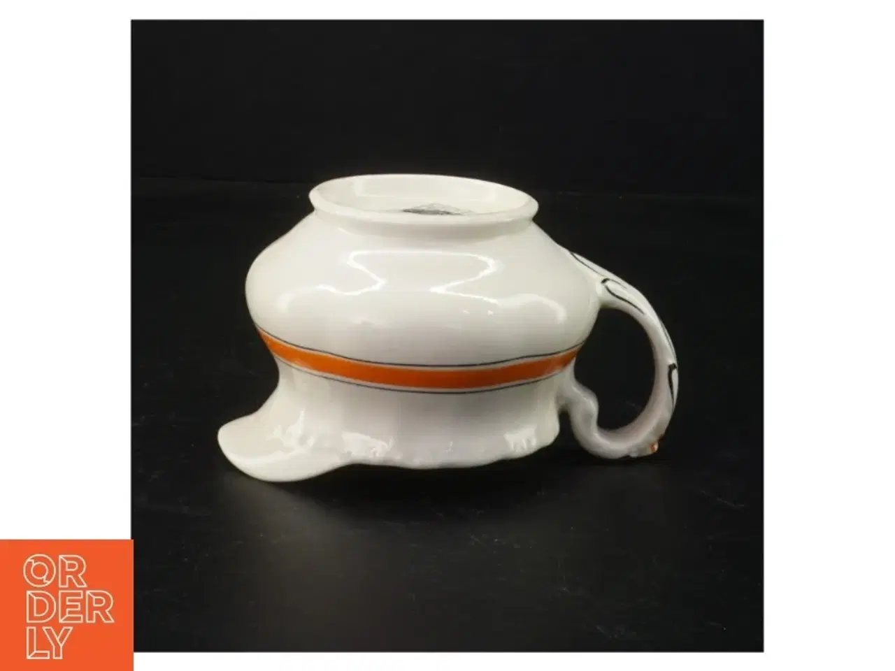 Billede 4 - Porcelæn flødekande med orange stribe (str. 13,5 x 10,5 x 8 cm)