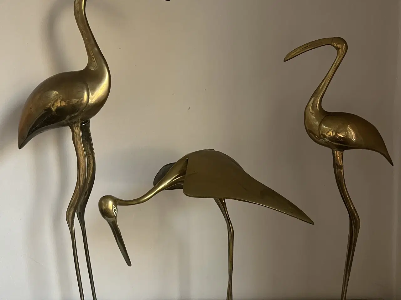 Billede 1 - Store smukke tunge vintage messing fugle 