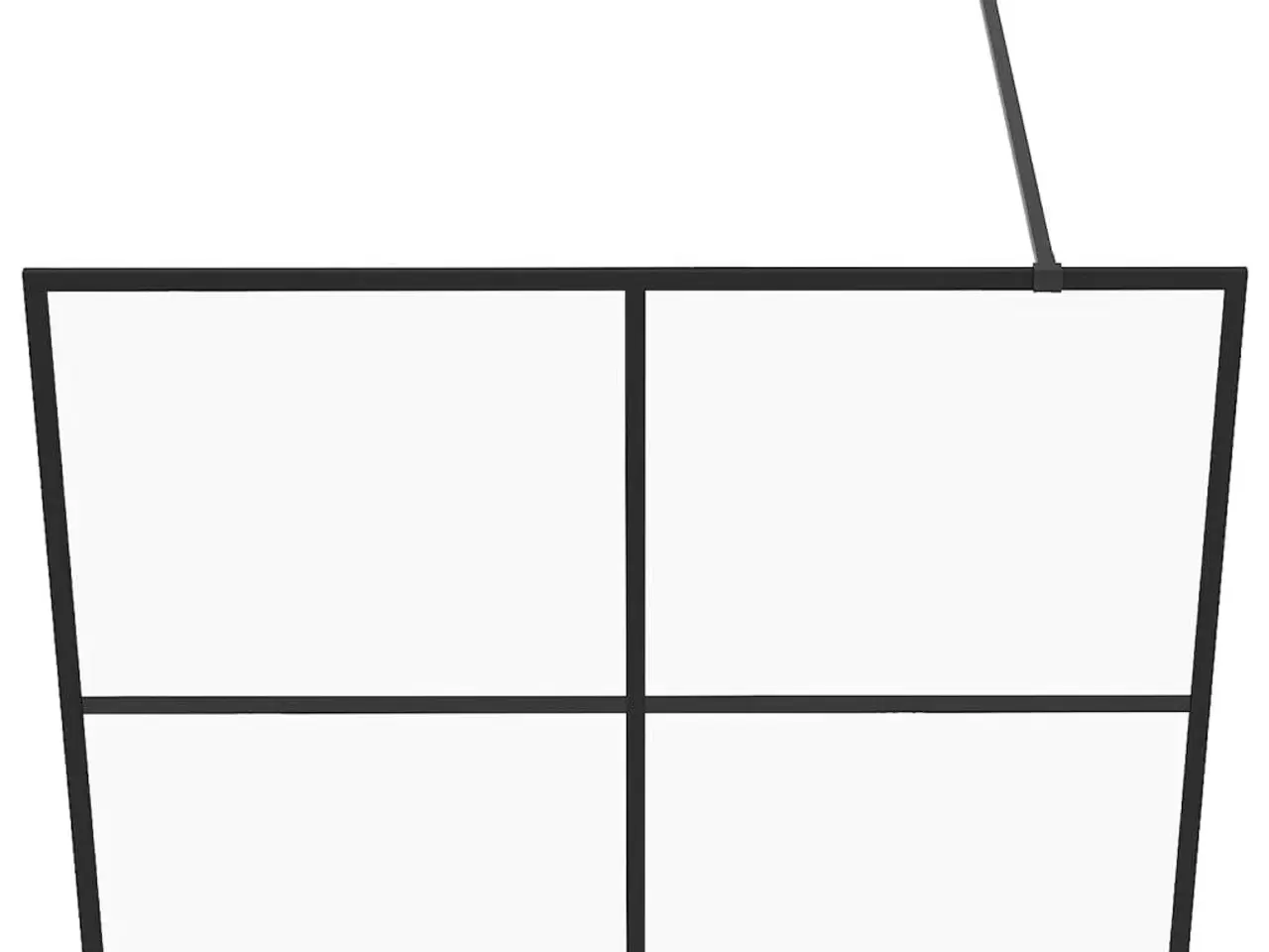 Billede 4 - Brusevæg med klart sikkerhedsglas 140x195 cm sort