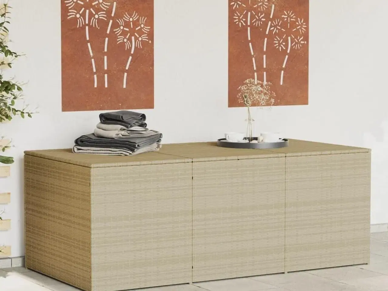 Billede 1 - Opbevaringsboks til haven 984 l polyrattan beige