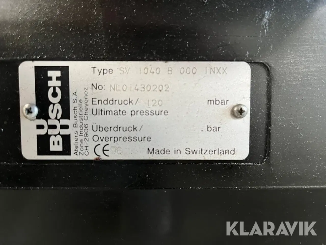 Billede 12 - Vakumanlæg BUSCH 0-006/97