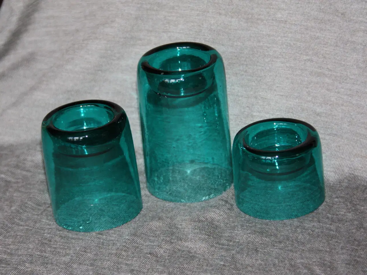 Billede 1 - 3 fine glas lysestager sælges