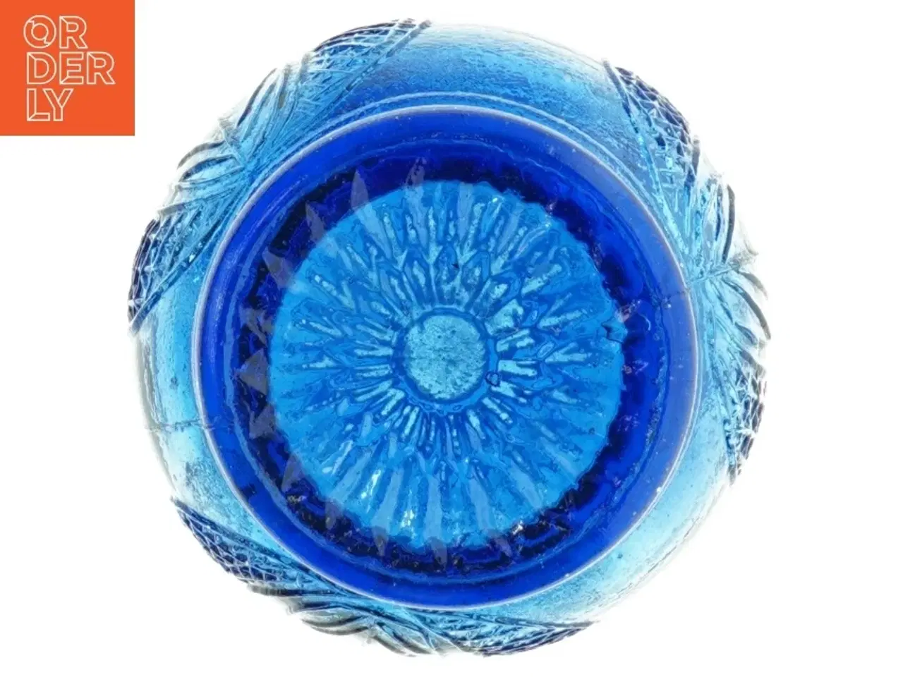 Billede 2 - Blå glasvase (str. H. 24 cm)