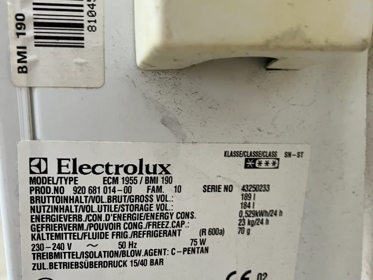 Billede 6 - 190 Liter kummefryser fra Electrolux.
