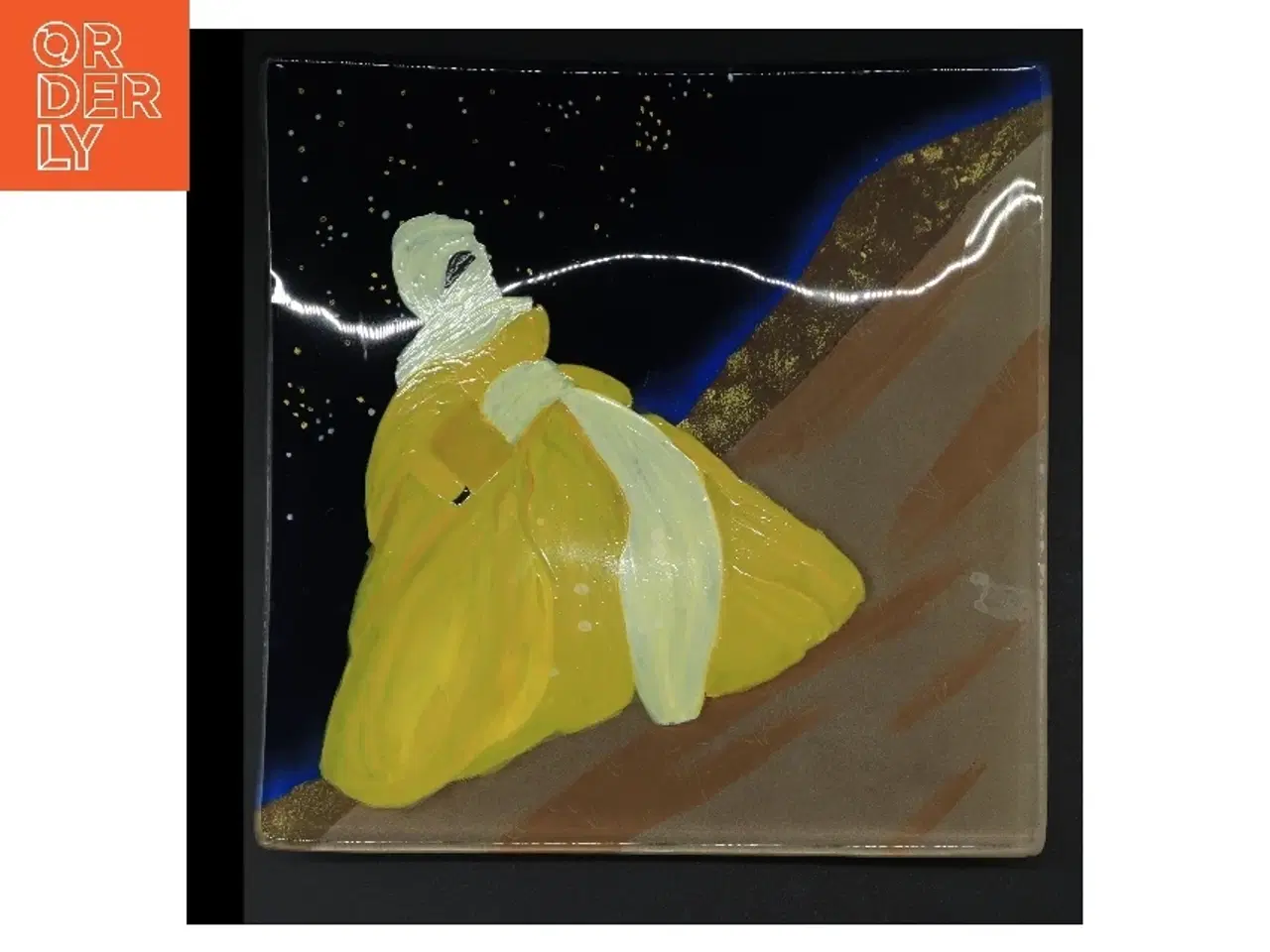 Billede 1 - Dekorativt glasfad (str. 29 cm)