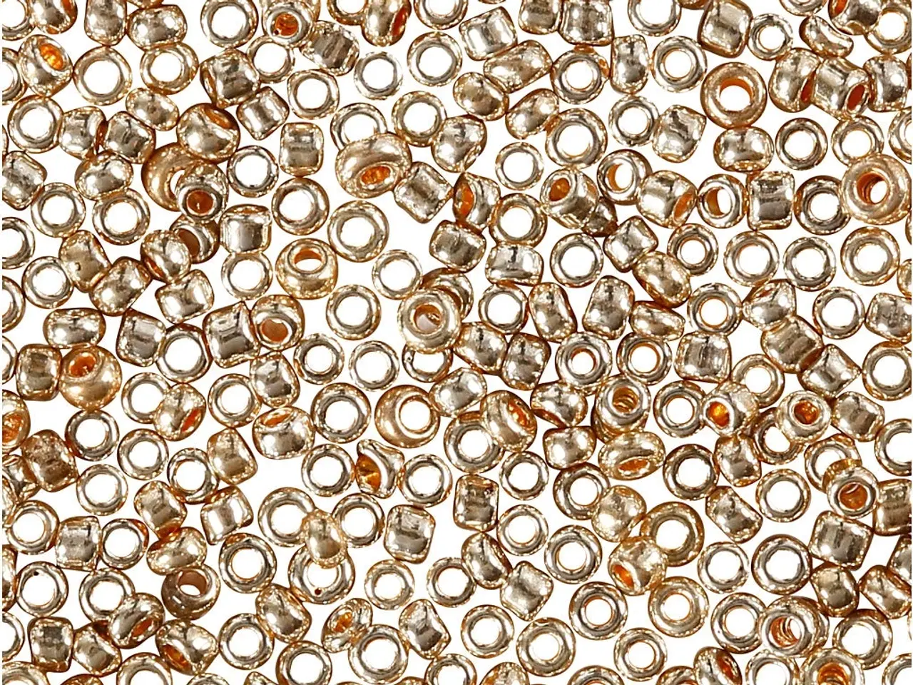 Billede 1 - Rocaiperler, diam. 1,7 mm, str. 15/0, hulstr. 0,5-0,8 mm, rosaguld, 25g/ 1 pk.