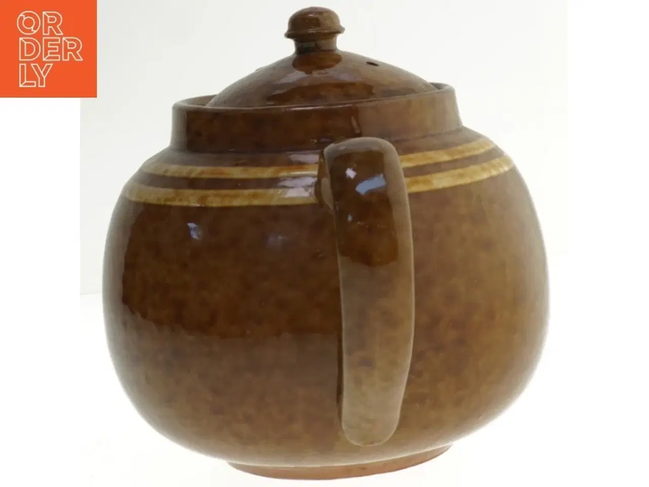 Billede 2 - Brun keramisk tekande (str. 28x18 cm)