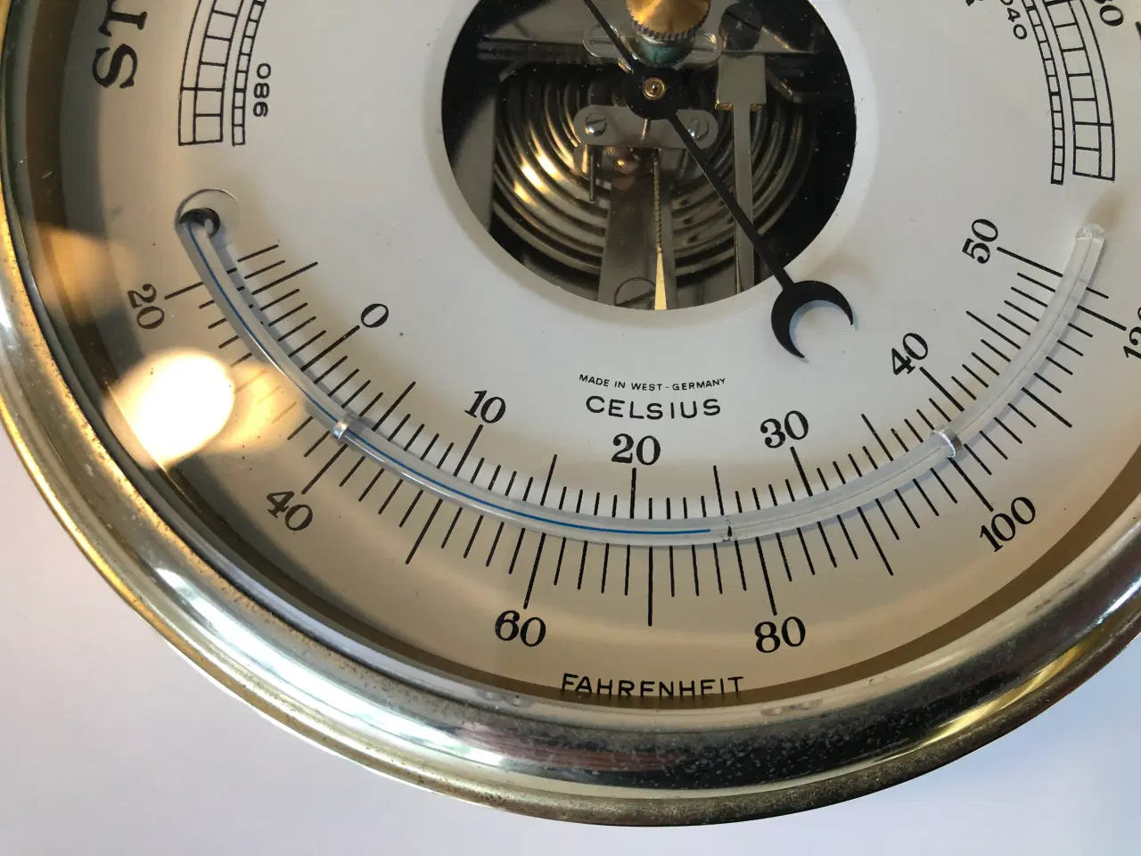 Billede 10 - Flot skibsur og barometer sæt i messing fra Schatz