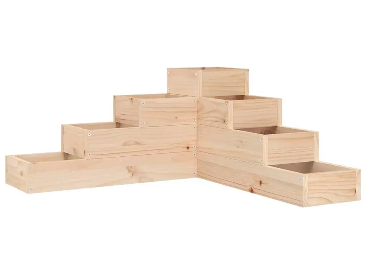 Billede 2 - Plantekasse 4 niveauer 80,5x79x36 cm massivt fyrretræ
