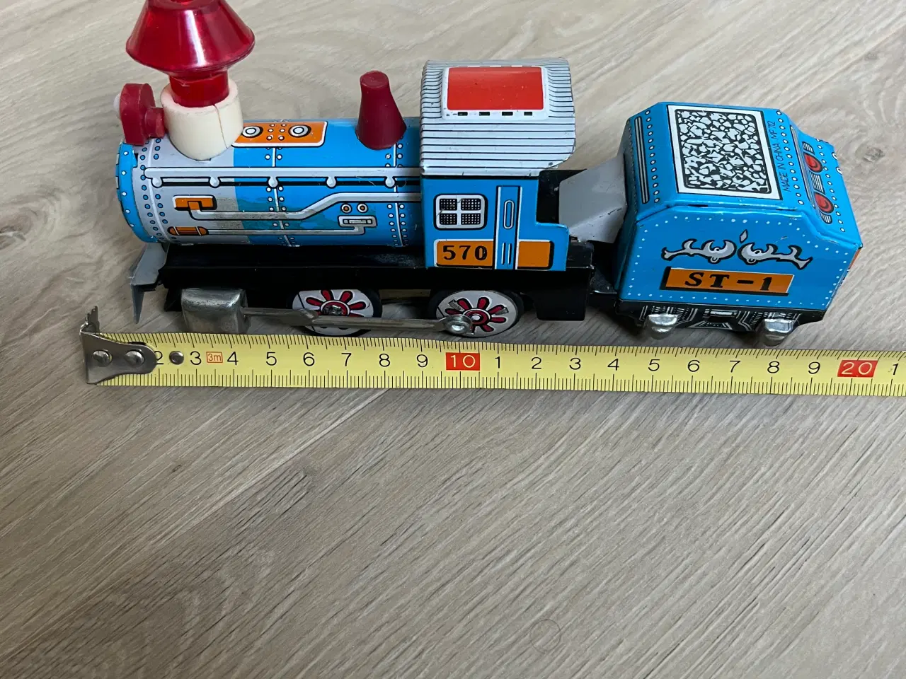 Billede 6 - Blåt legetøjstog i blik med vogn