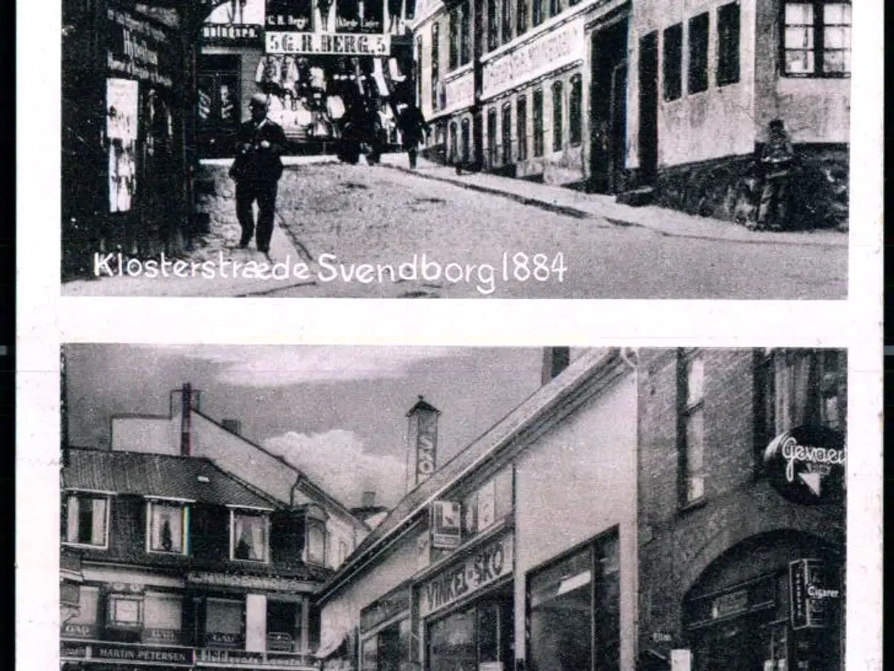 Billede 1 - Klosterstræde Svendborg 1884 - Klosterstræde Svendborg 1934 - Andersen & Lachmann 70167 - Ubrugt