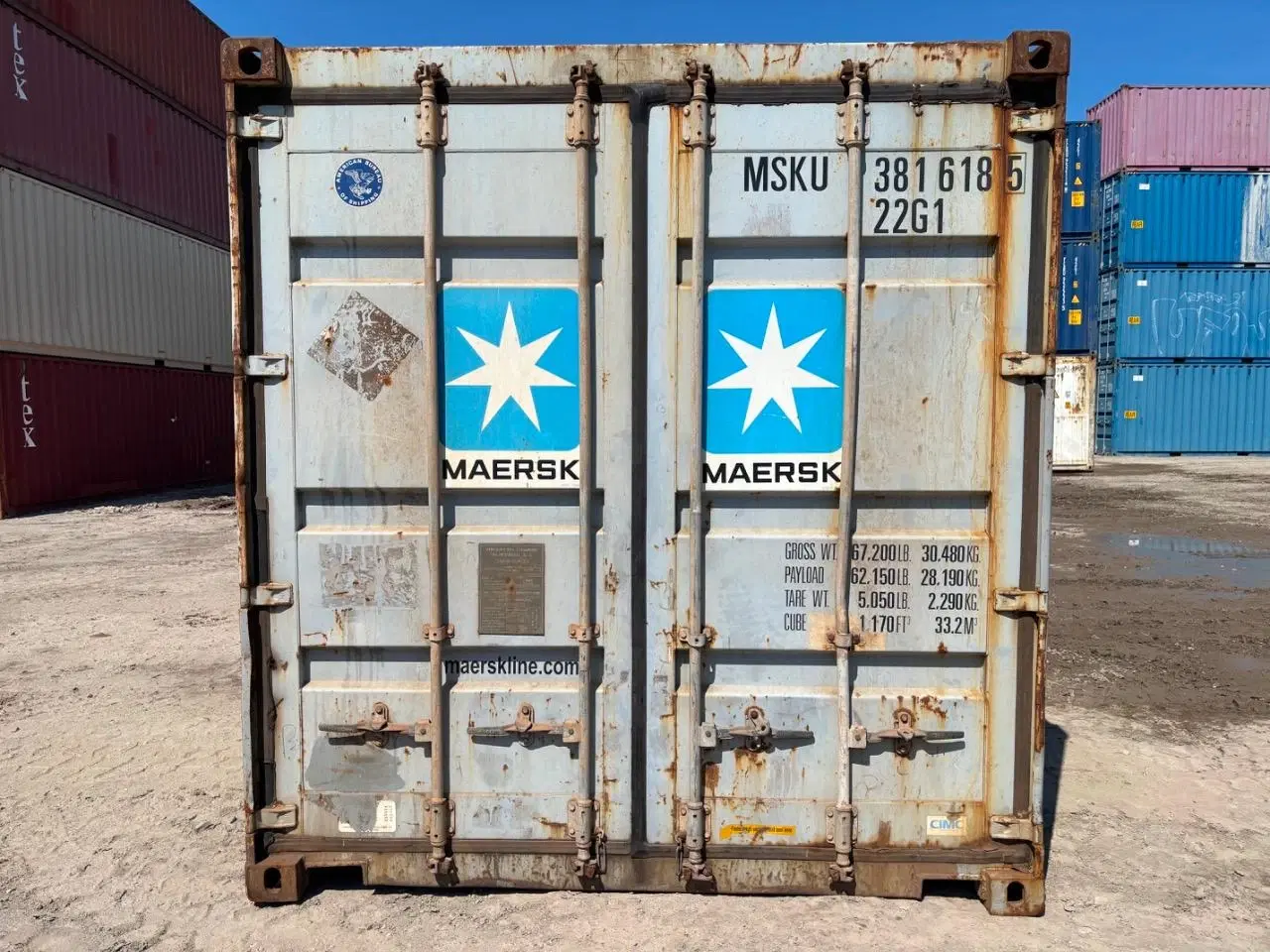 Billede 1 - 20 fods Container- ID: MSKU 381618-5 - Hvidovre