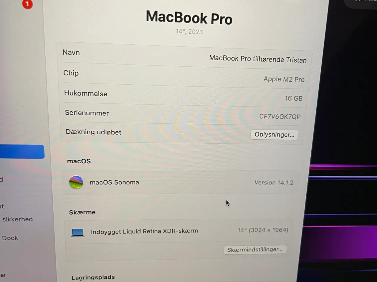 Billede 2 - MacBook Pro M2 Pro 14”