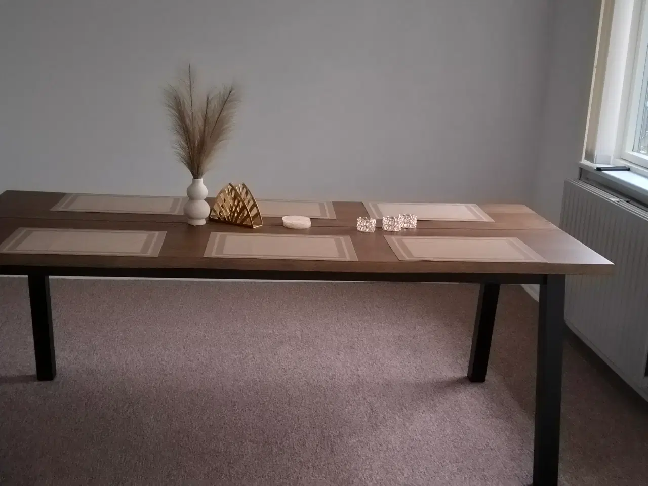 Billede 1 - SKOVLUNDE Spisebord 90x200 mørk eg m/tillægsplade