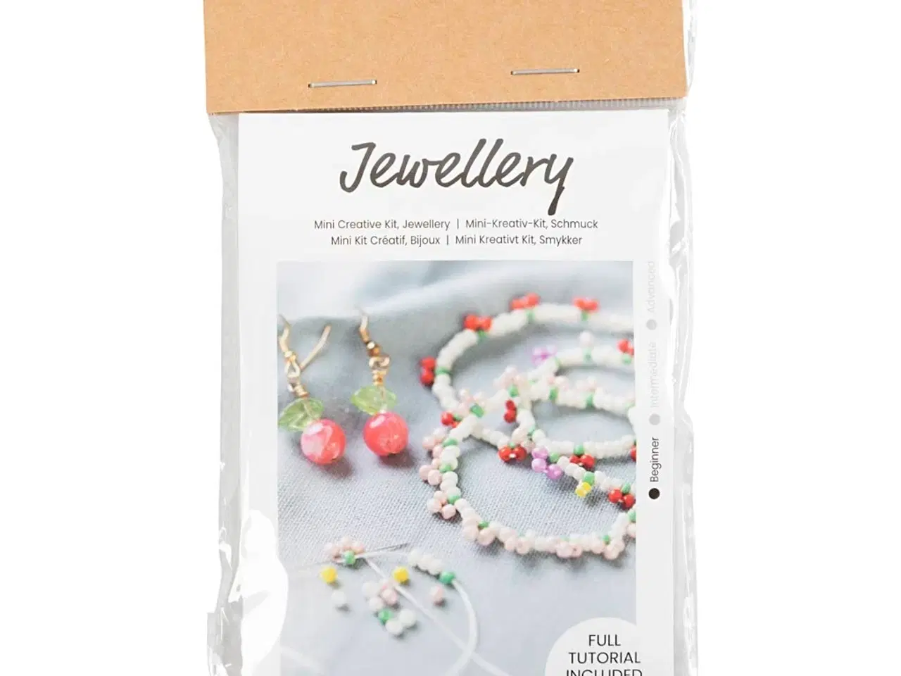 Billede 1 - Mini DIY Kit Smykker, Elastikarmbånd og ørering, 1 pk.