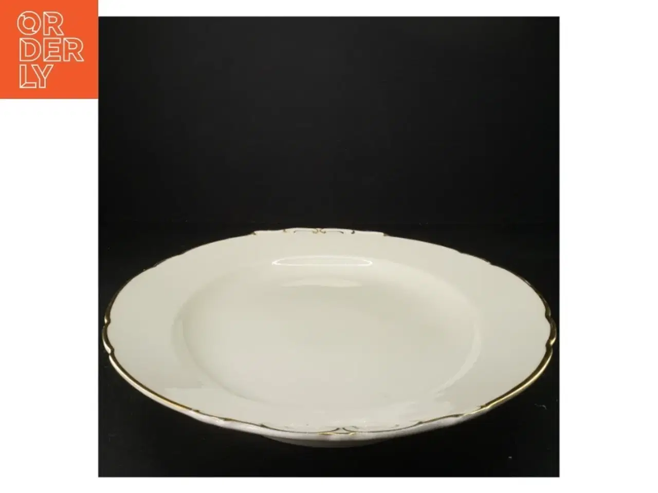 Billede 3 - Porcelænstallerken med guldkant fra KPM (str. 45 cm x. 31 cm)