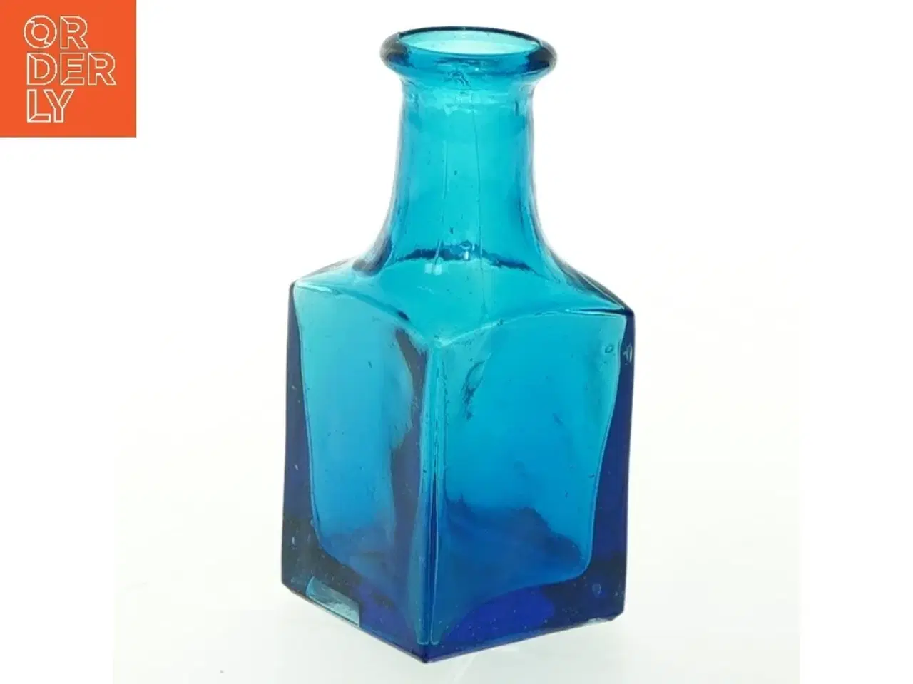 Billede 1 - Blå glasvase (str. 10,5x4,5 cm)