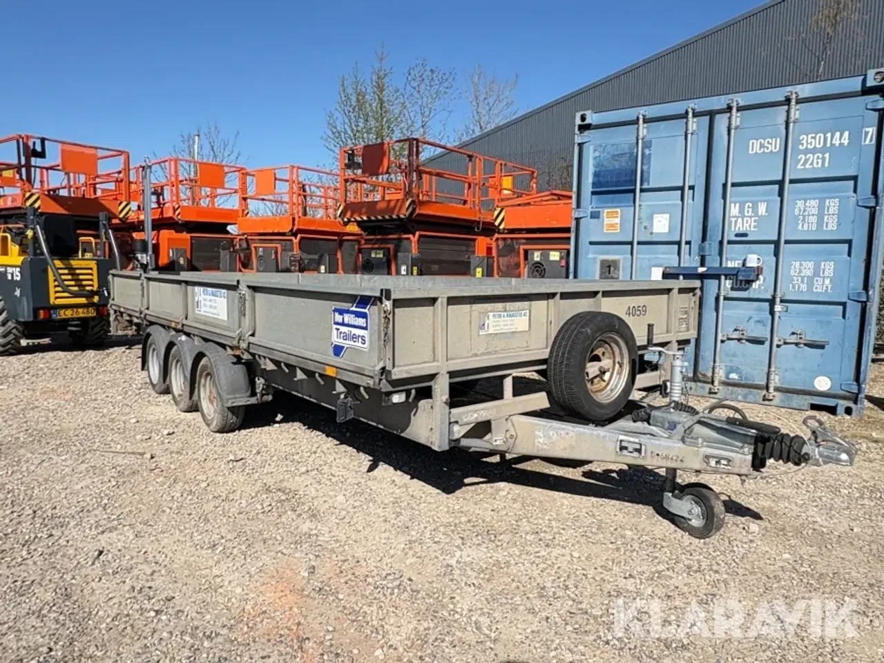 Billede 2 - Maskintrailer IFOR Williams 3 aksler 3500 kg med ladkran