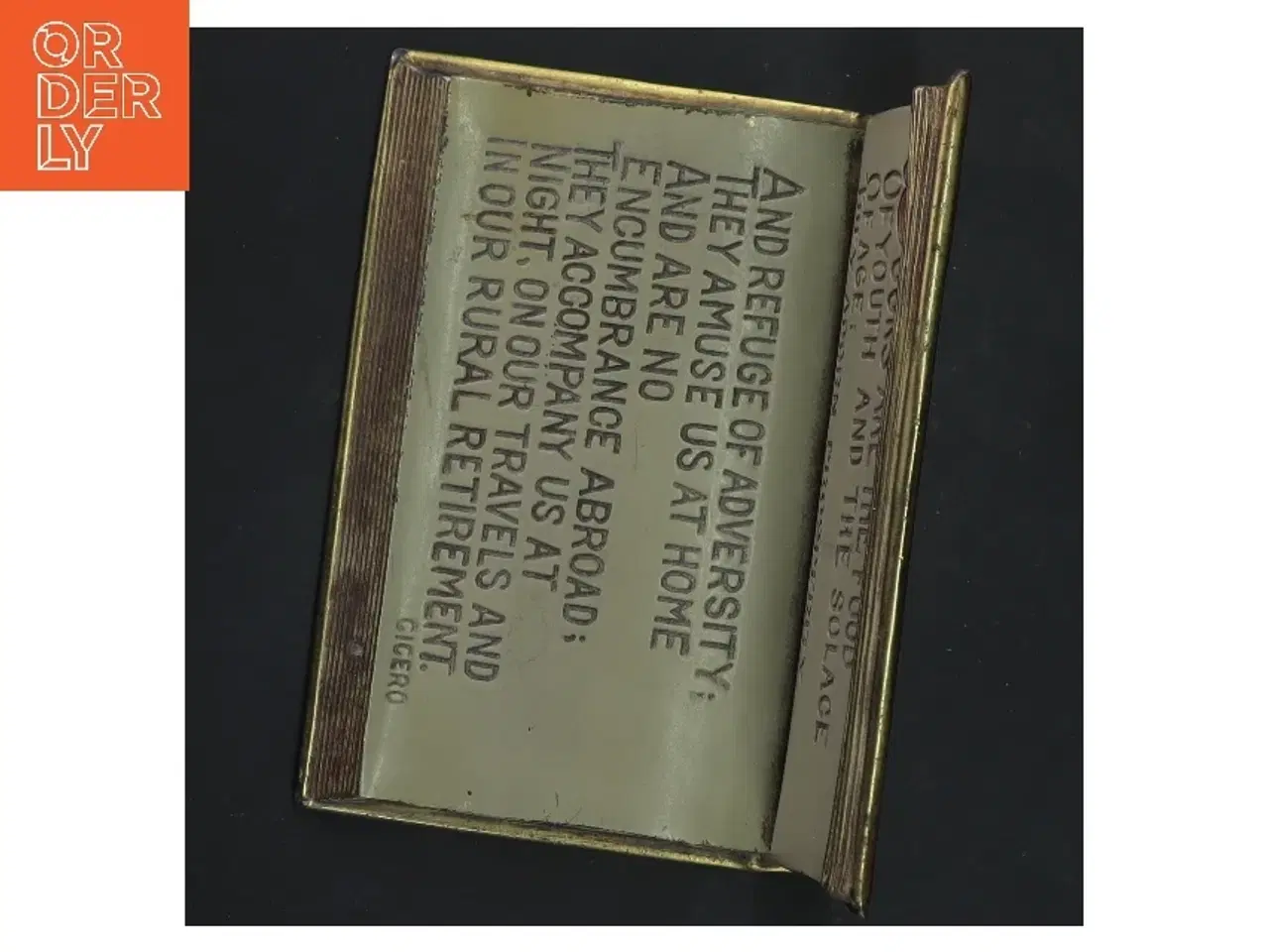 Billede 4 - Dekorativ bogformet skilt med citater (str. 10x11x16 cm)