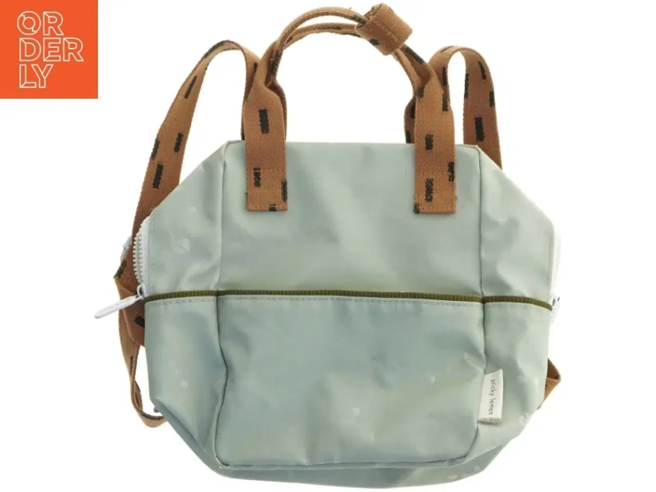 Billede 1 - Grøn rygsæk med brune stropper fra Sticky Lemon (str. 32x25 cm)
