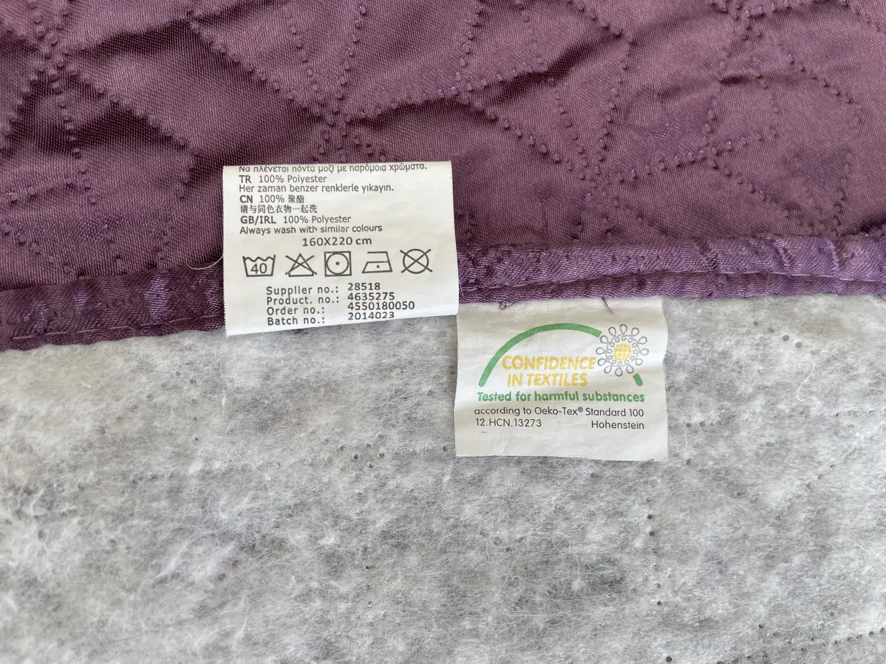 Billede 1 - Lilla sengetæppe 160 x 220 cm.