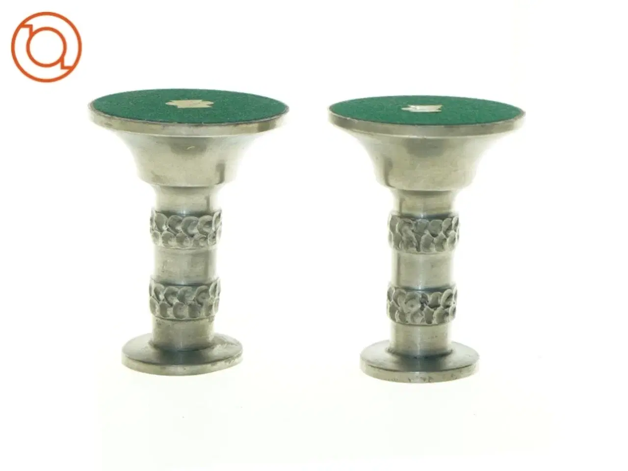 Billede 4 - Sølvfarvede lysestager (str. 11 x 8 cm)