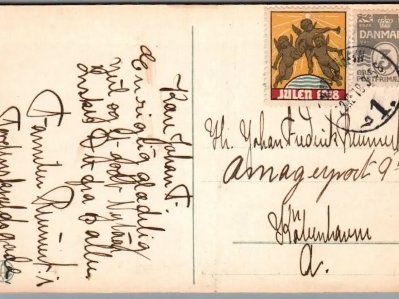 Billede 1 - Julemærke 1918 på Postkort