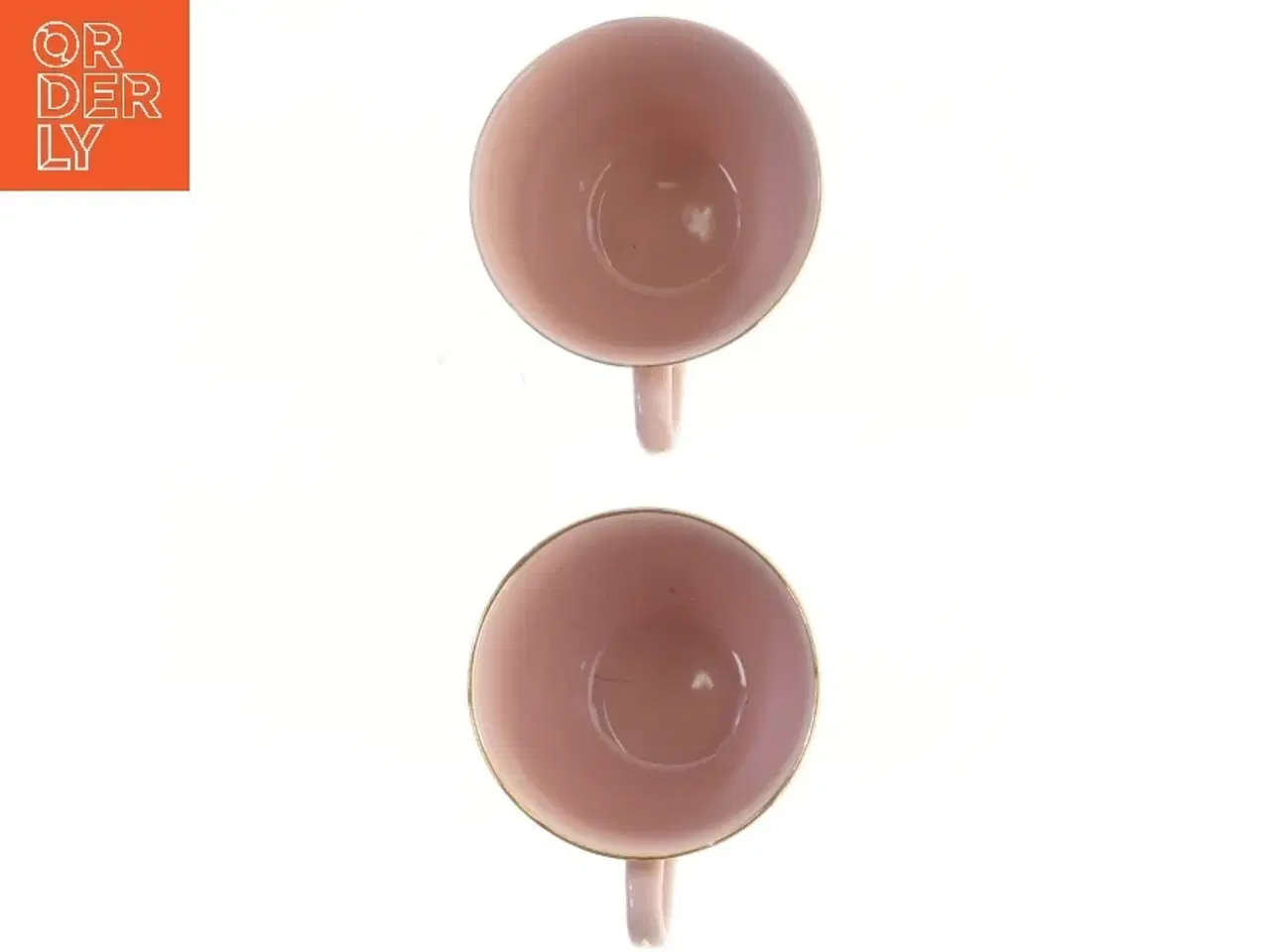 Billede 2 - To lyserøde kopper med guldkant fra Søholm (str. 2 styk, 8,5x6,5 cm)