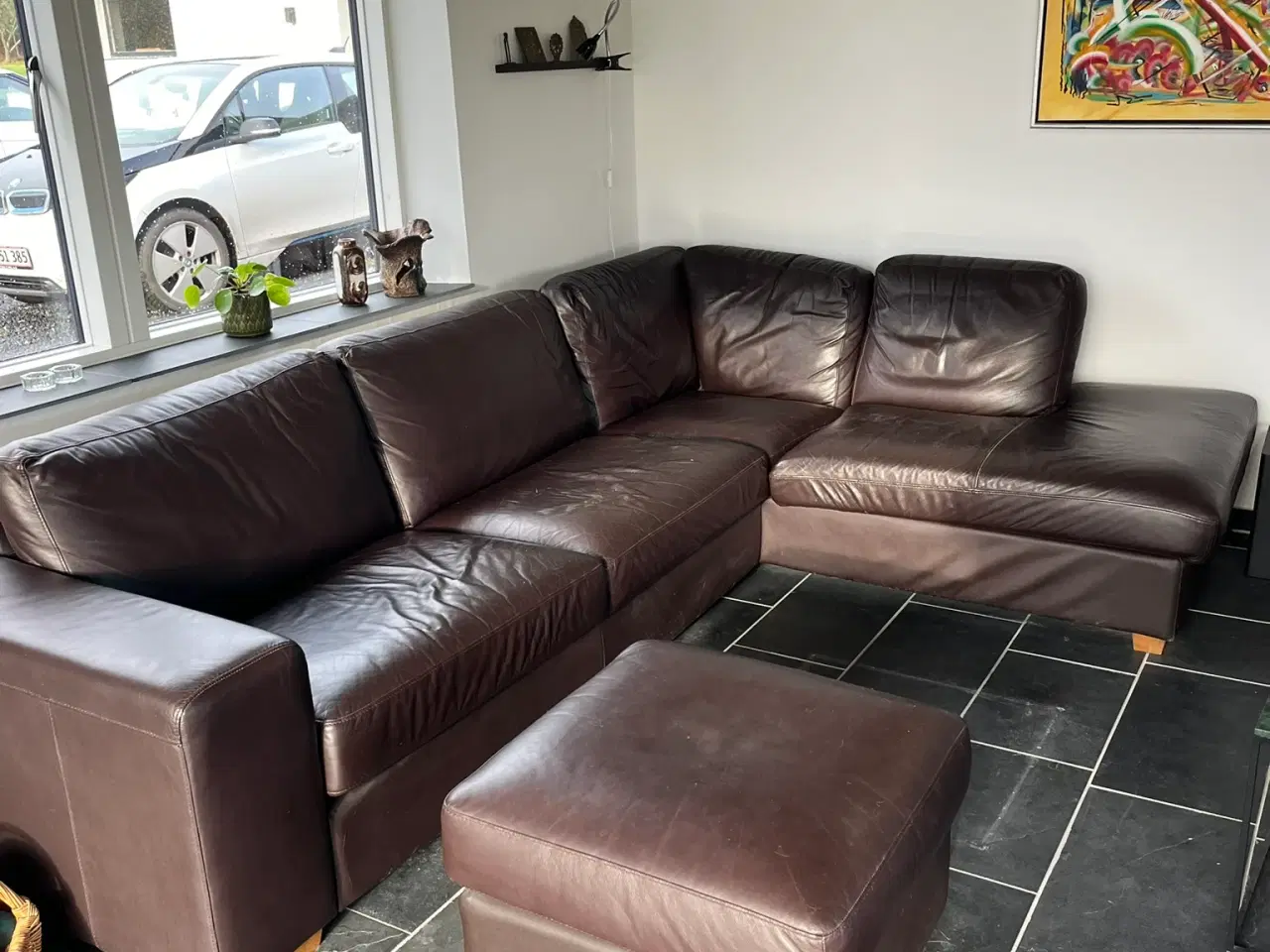 Billede 1 - Læder sofa 